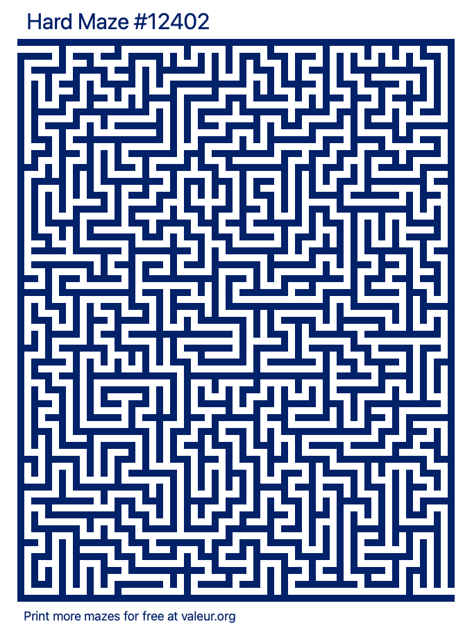 Free Printable Hard Maze number 12402