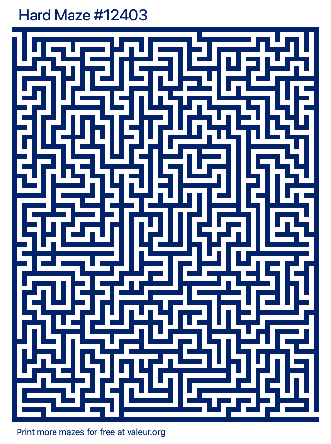 Free Printable Hard Maze number 12403