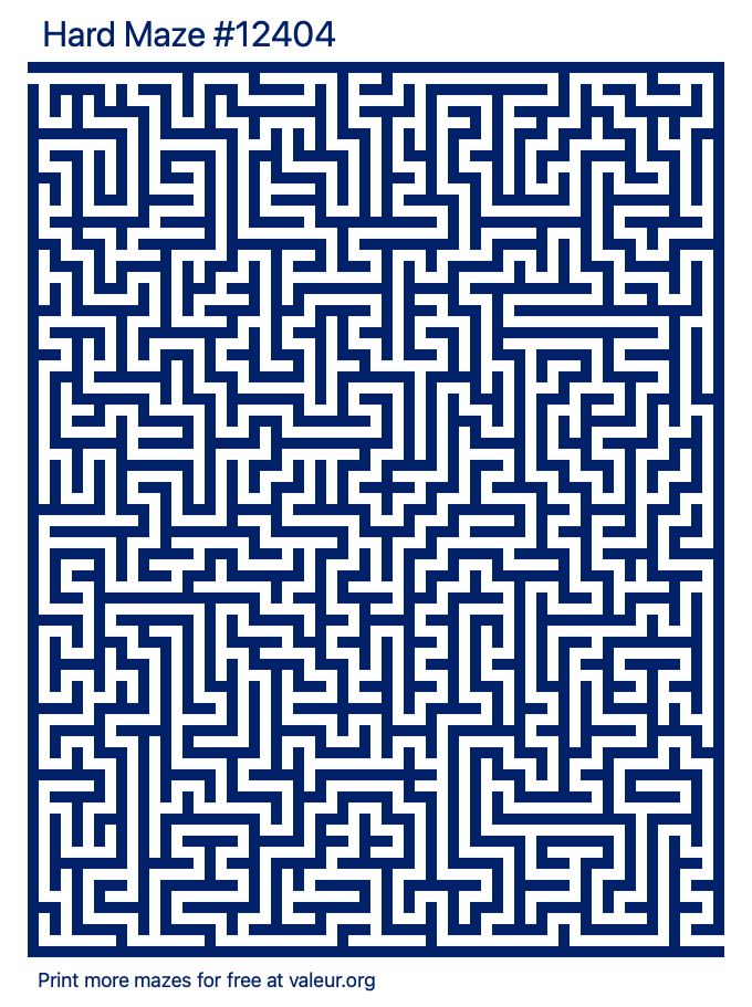 Free Printable Hard Maze number 12404