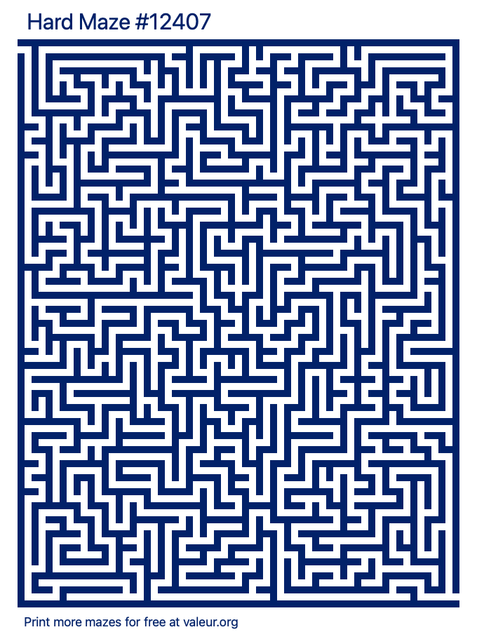 Free Printable Hard Maze number 12407