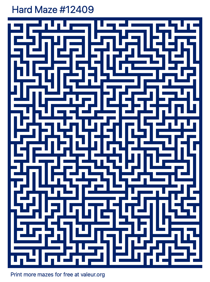 Free Printable Hard Maze number 12409