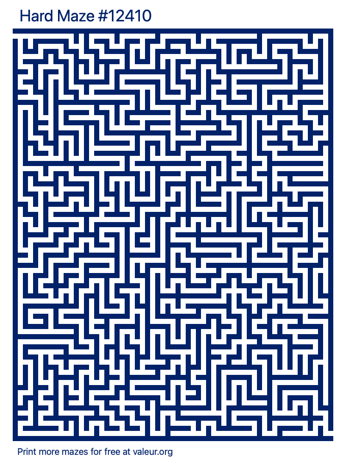 Free Printable Hard Maze number 12410