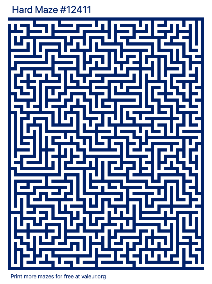 Free Printable Hard Maze number 12411