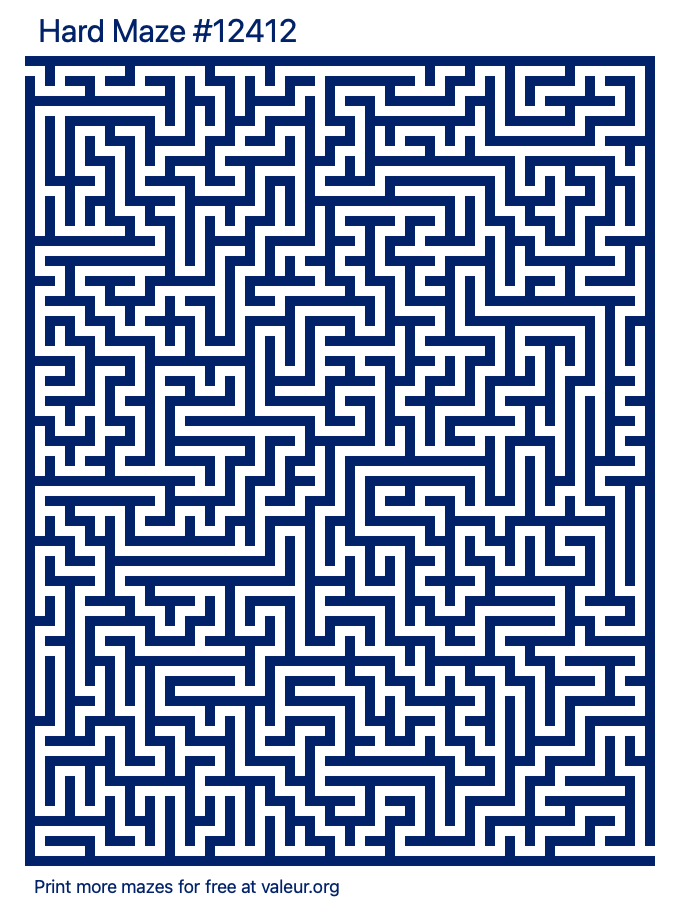 Free Printable Hard Maze number 12412