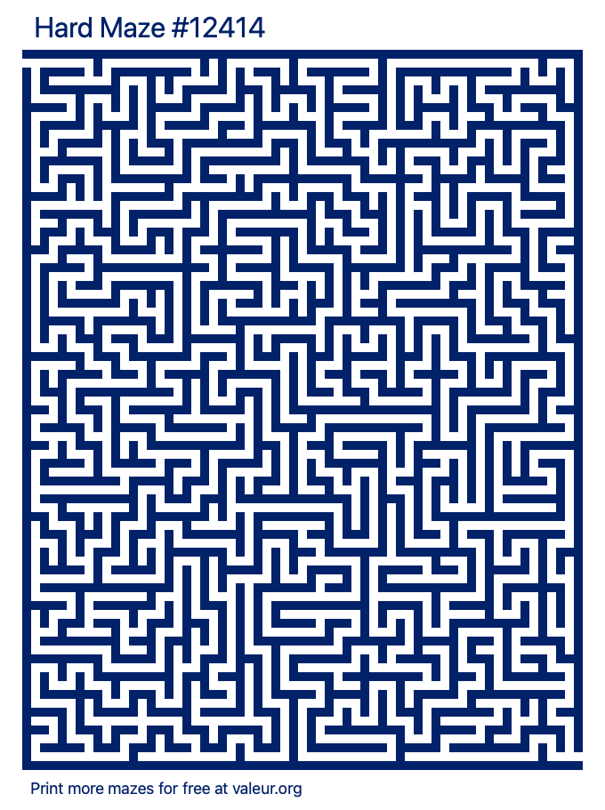 Free Printable Hard Maze number 12414