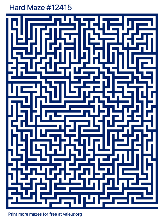 Free Printable Hard Maze number 12415
