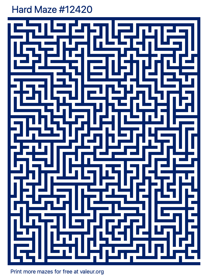 Free Printable Hard Maze number 12420