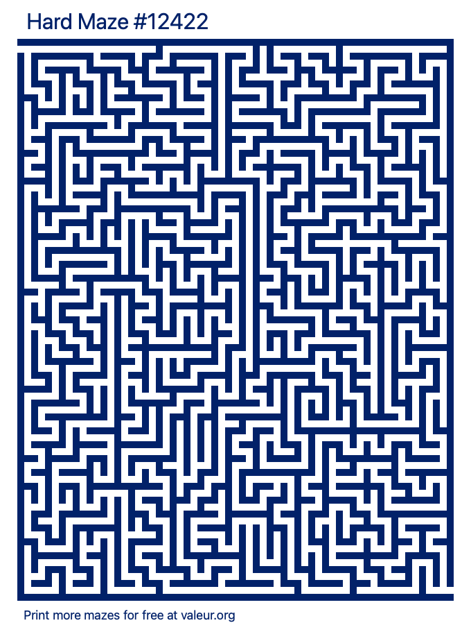 Free Printable Hard Maze number 12422