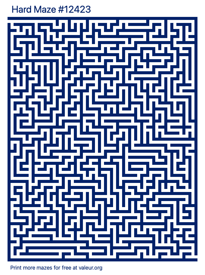 Free Printable Hard Maze number 12423