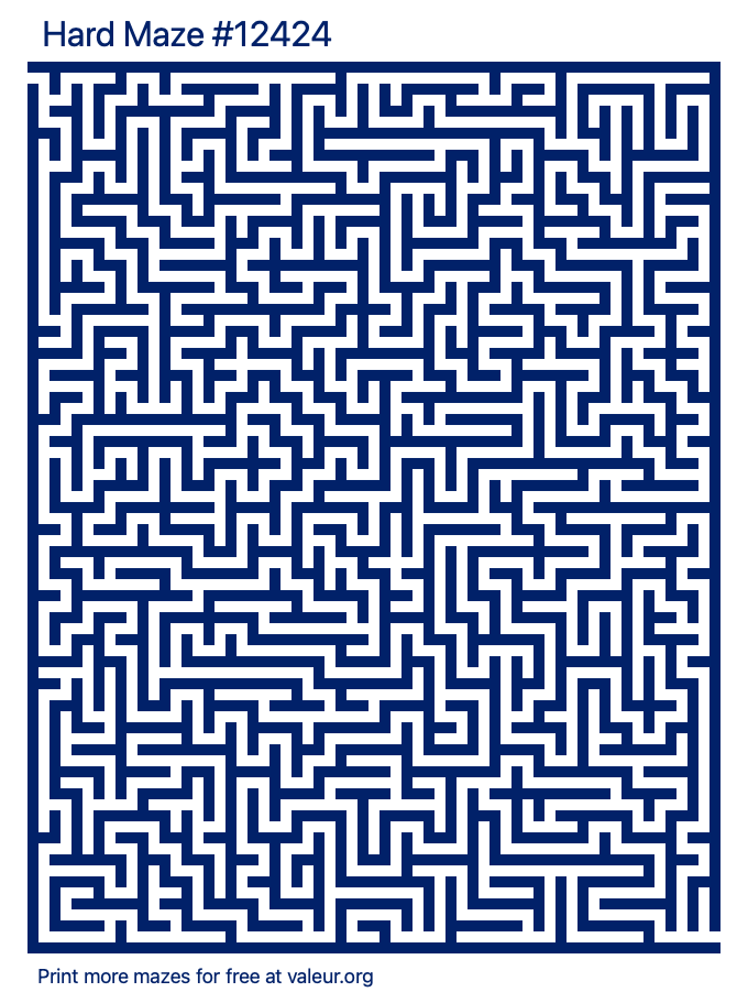 Free Printable Hard Maze number 12424