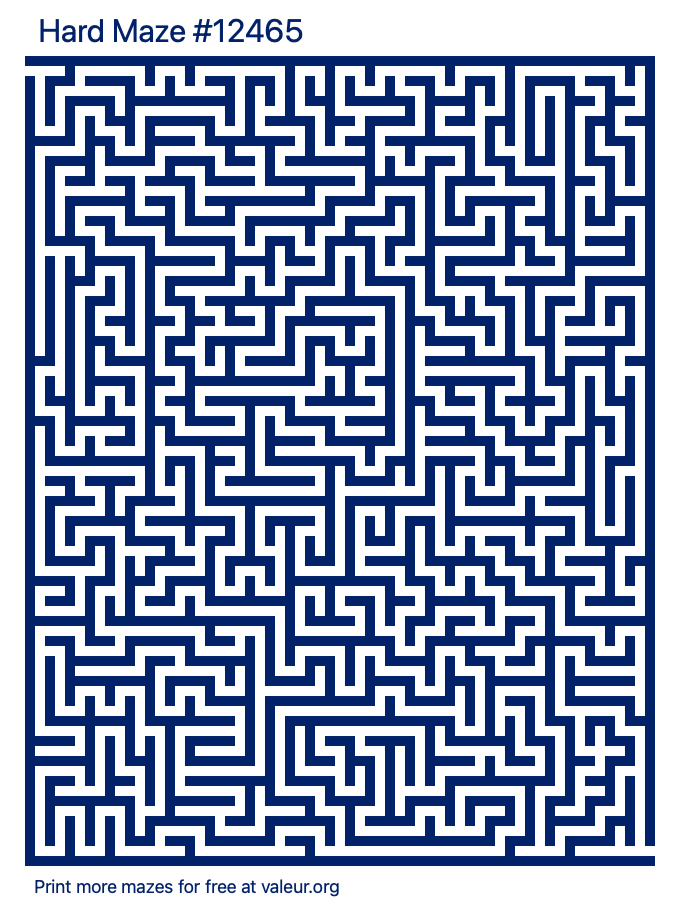 Free Printable Hard Maze number 12465