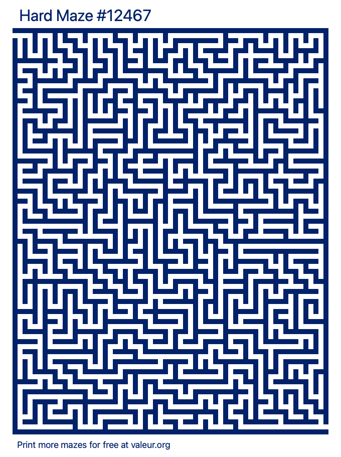 Free Printable Hard Maze number 12467