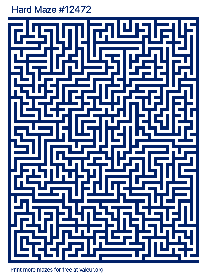 Free Printable Hard Maze number 12472