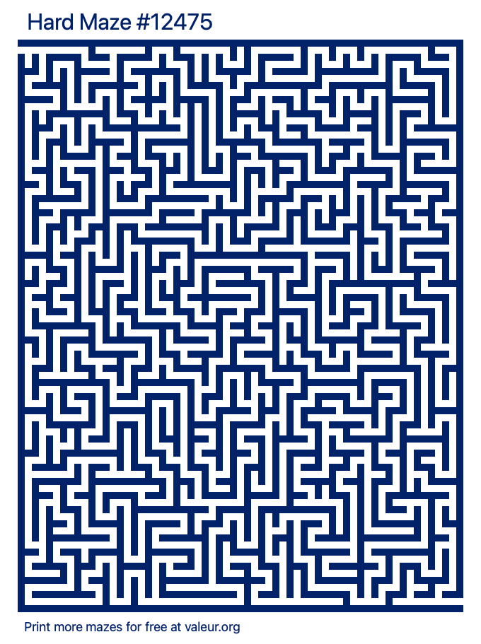 Free Printable Hard Maze number 12475