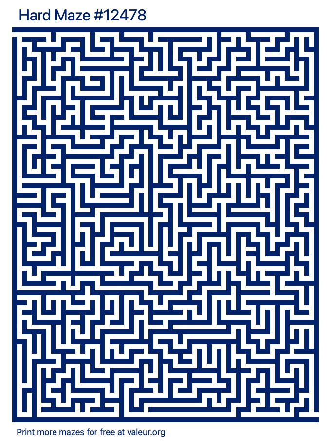 Free Printable Hard Maze number 12478