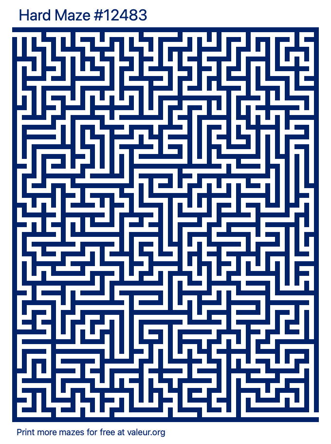 Free Printable Hard Maze number 12483