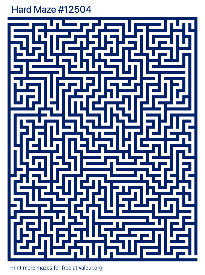 Free Printable Hard Maze with the Answer #12504