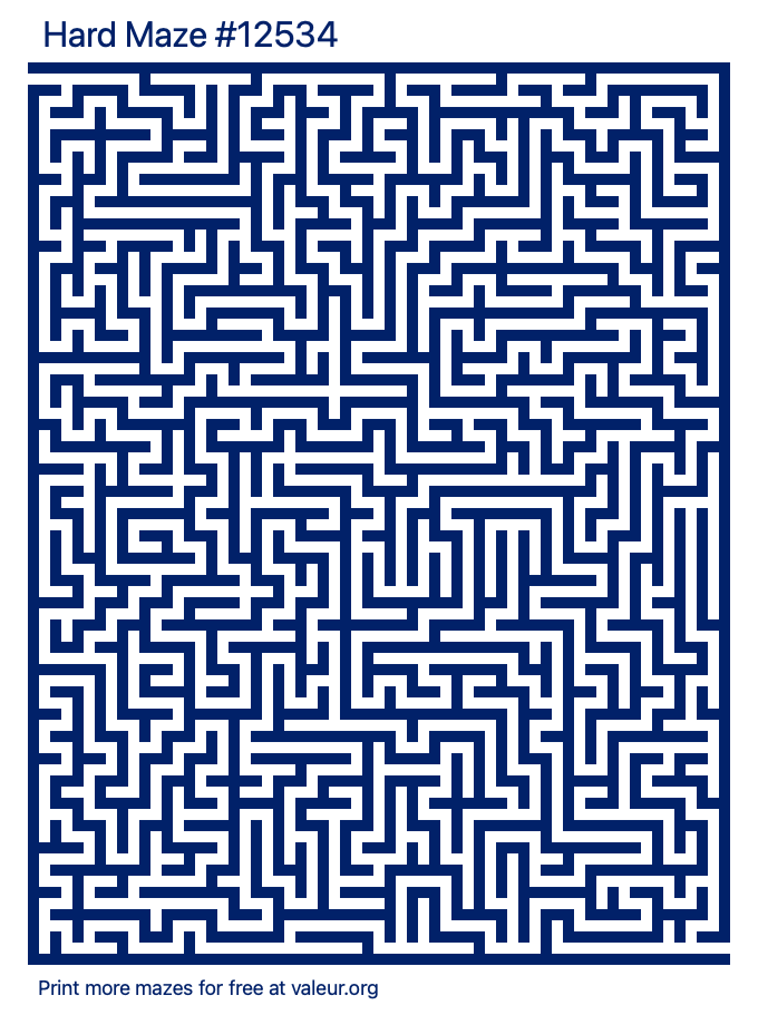 Free Printable Hard Maze number 12534