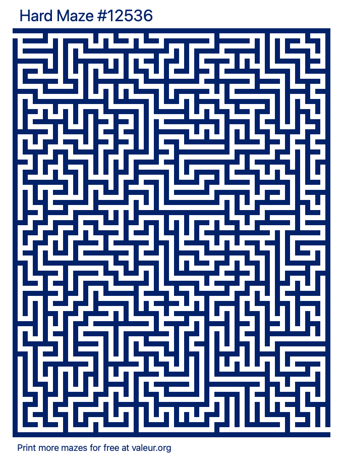 Free Printable Hard Maze number 12536