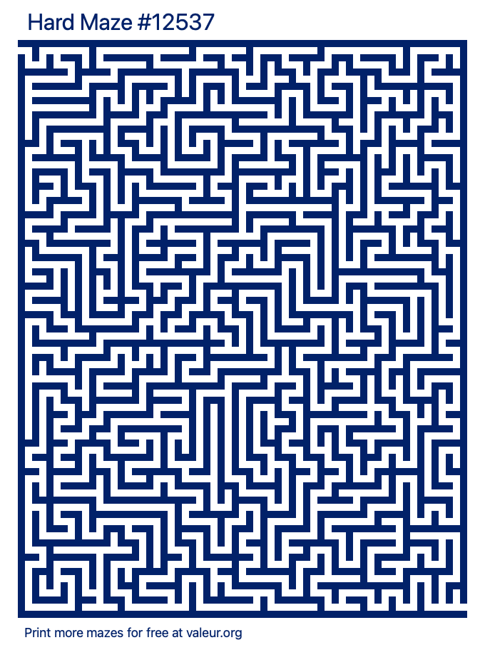 Free Printable Hard Maze number 12537