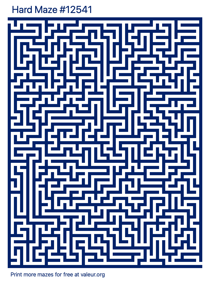 Free Printable Hard Maze number 12541