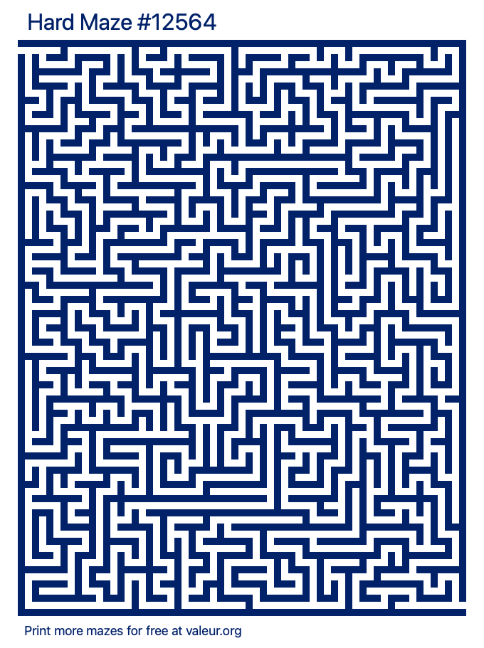 Free Printable Hard Maze number 12564