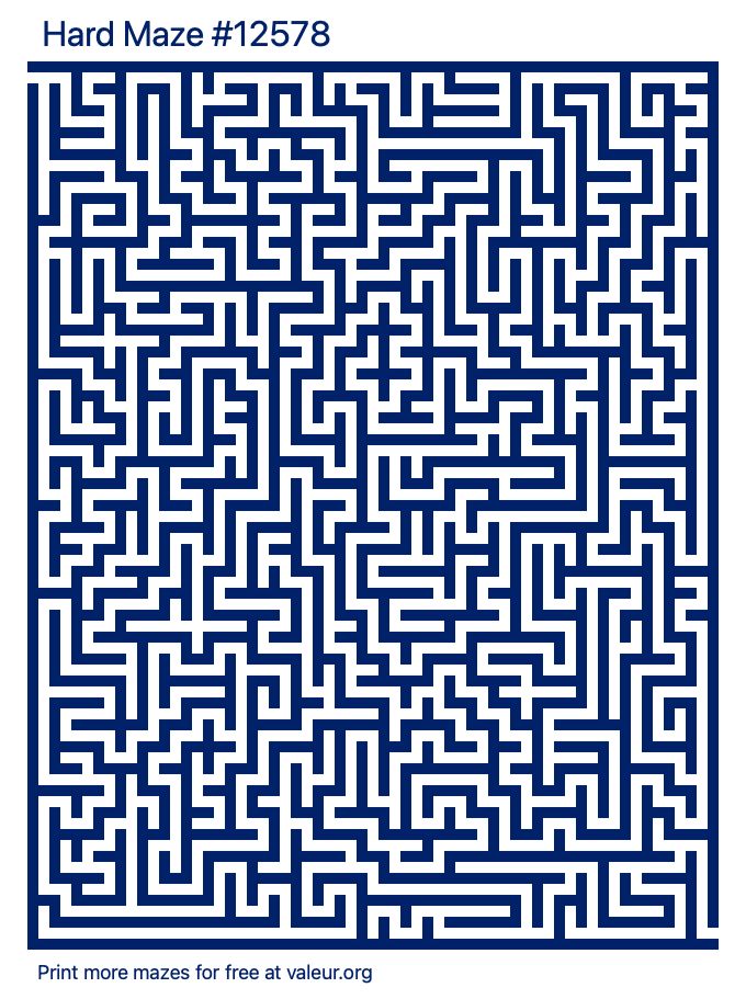 Free Printable Hard Maze number 12578