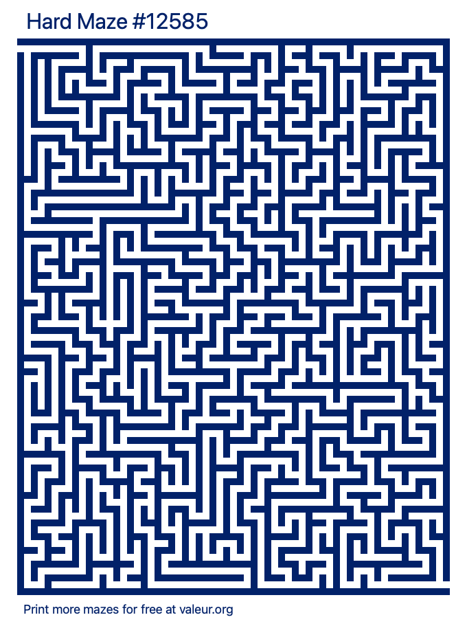 Free Printable Hard Maze number 12585