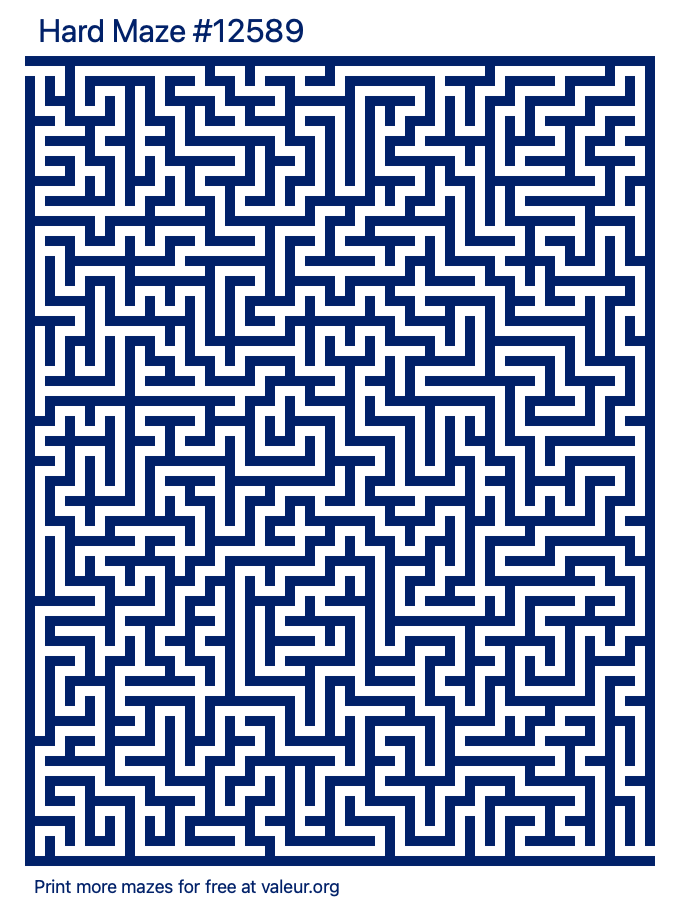 Free Printable Hard Maze number 12589