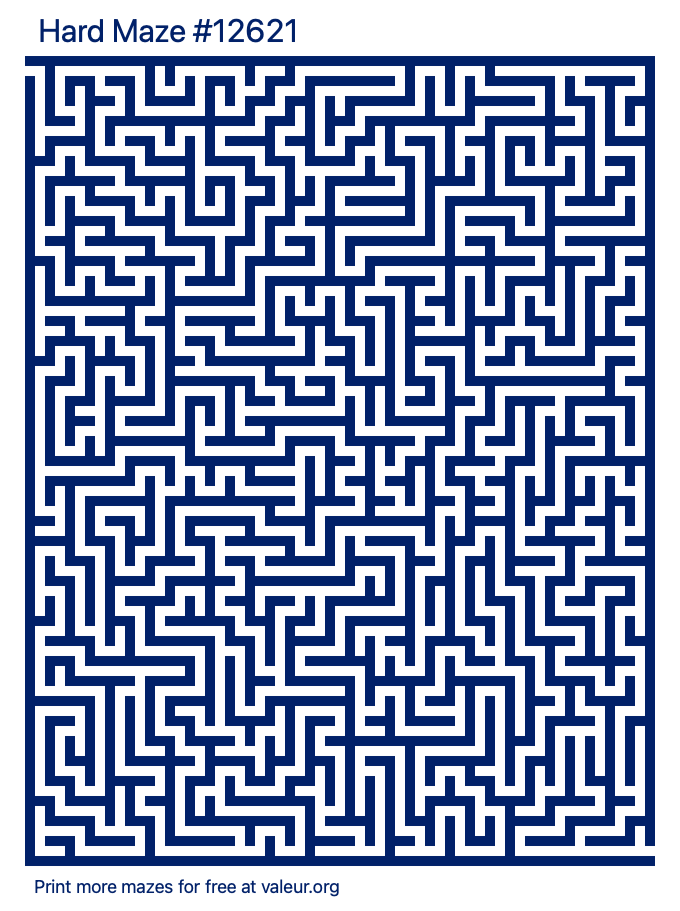 Free Printable Hard Maze number 12621