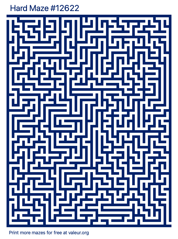 Free Printable Hard Maze number 12622