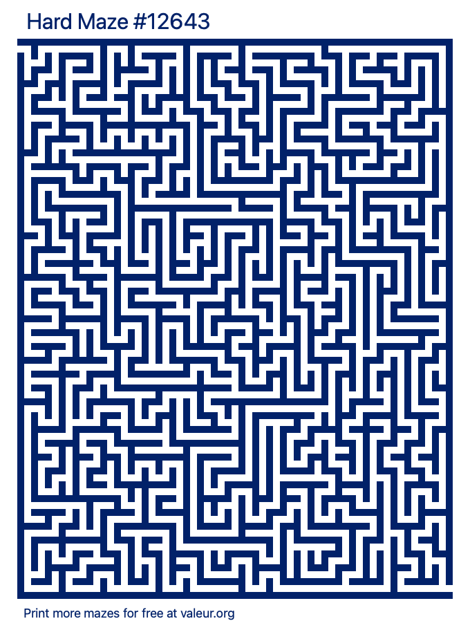 Free Printable Hard Maze number 12643