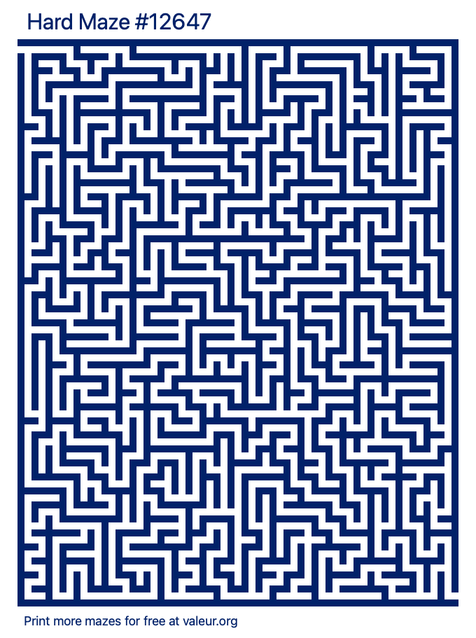 Free Printable Hard Maze number 12647