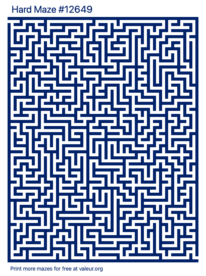 Free Printable Hard Maze number 12649