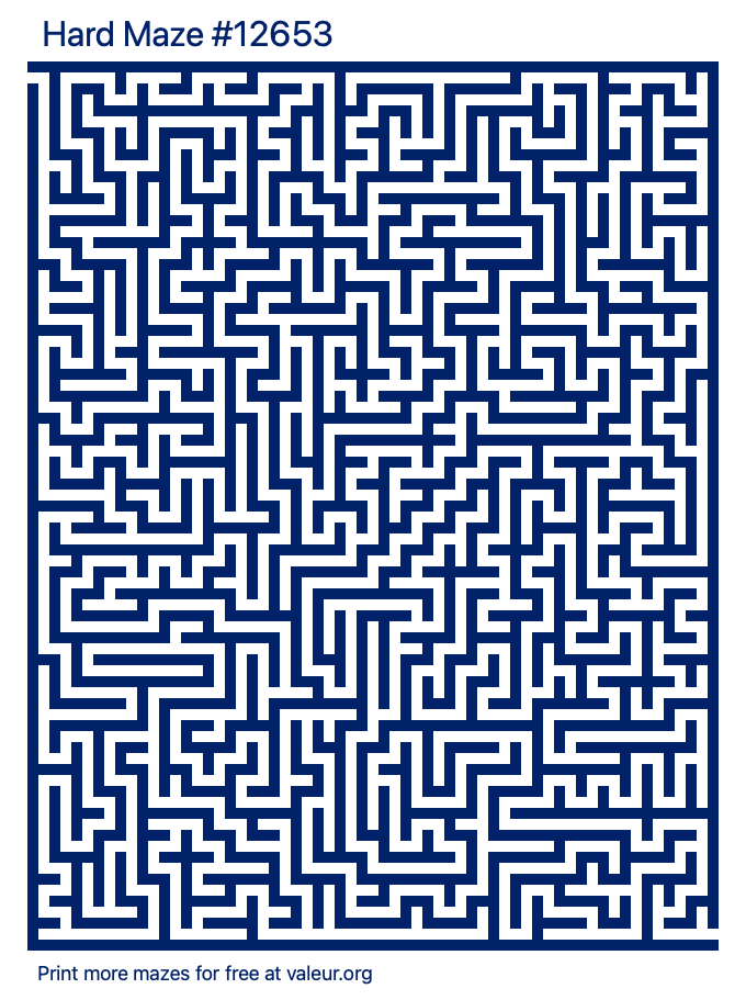 Free Printable Hard Maze number 12653