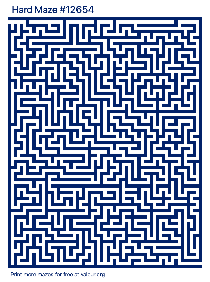 Free Printable Hard Maze number 12654