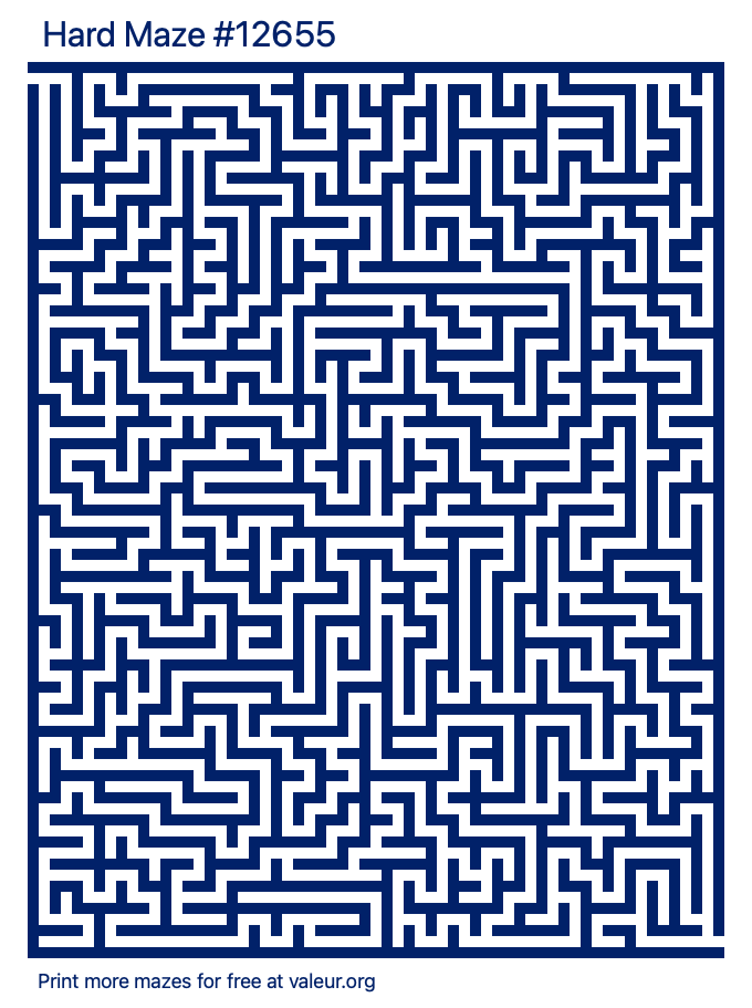 Free Printable Hard Maze number 12655