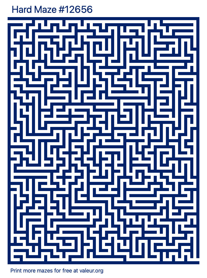 Free Printable Hard Maze number 12656