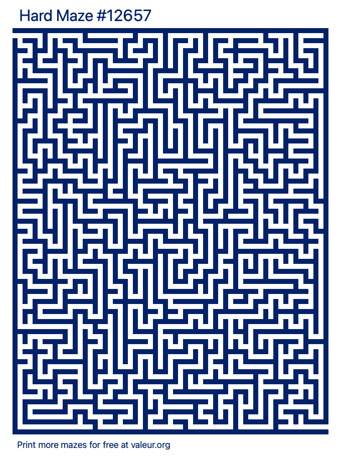 Free Printable Hard Maze number 12657