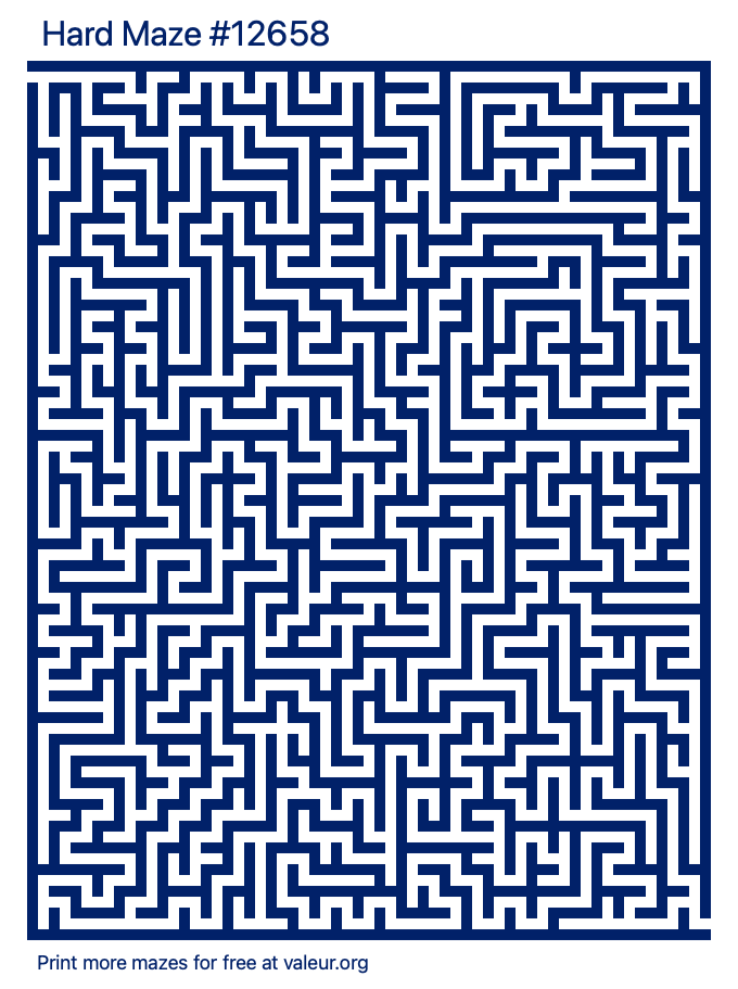 Free Printable Hard Maze number 12658