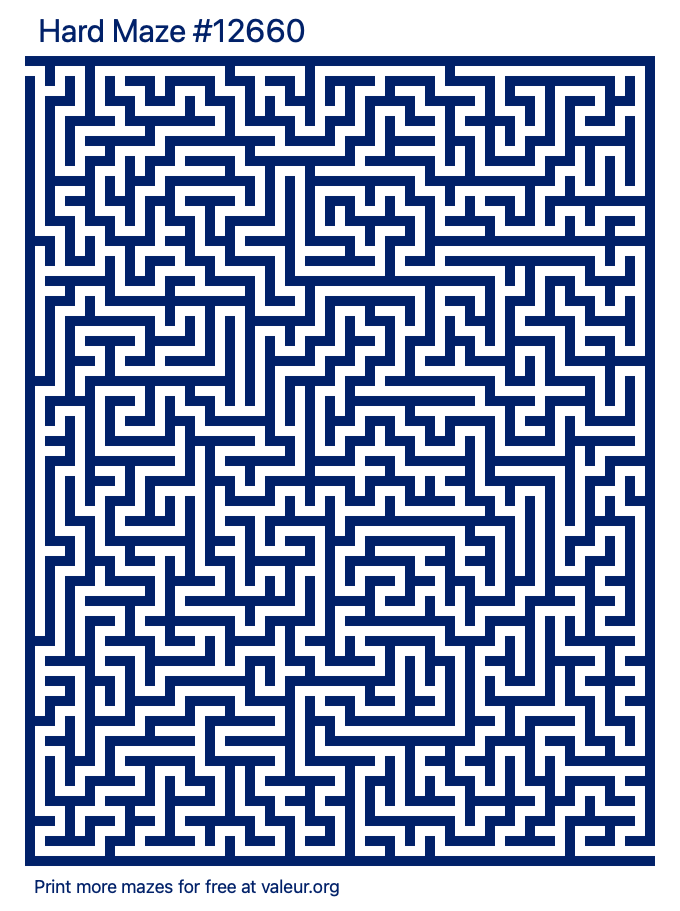 Free Printable Hard Maze number 12660