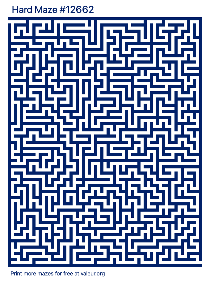 Free Printable Hard Maze number 12662