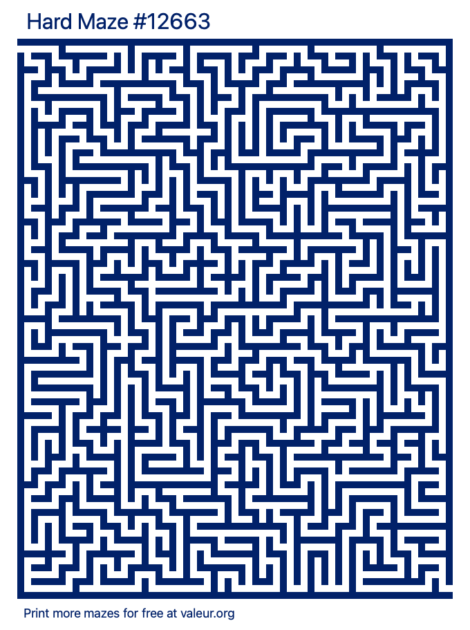 Free Printable Hard Maze number 12663