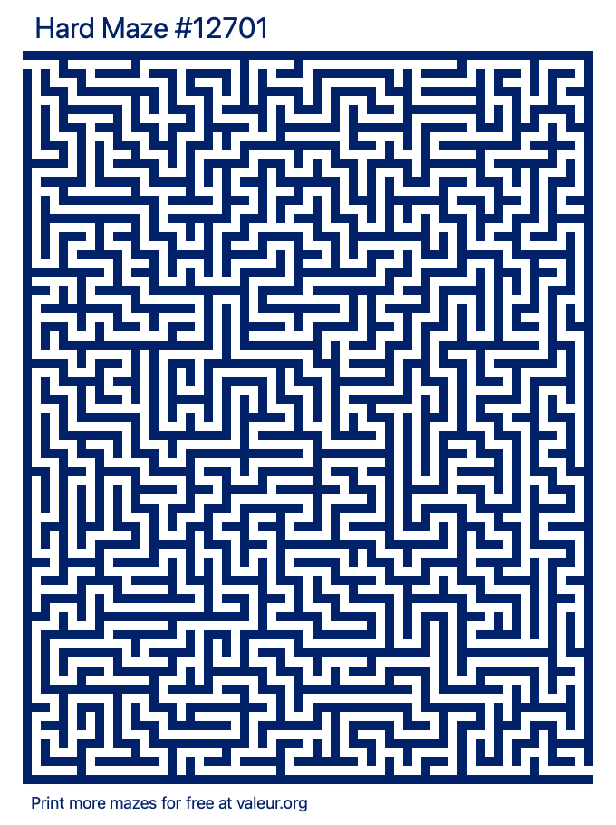 Free Printable Hard Maze number 12701