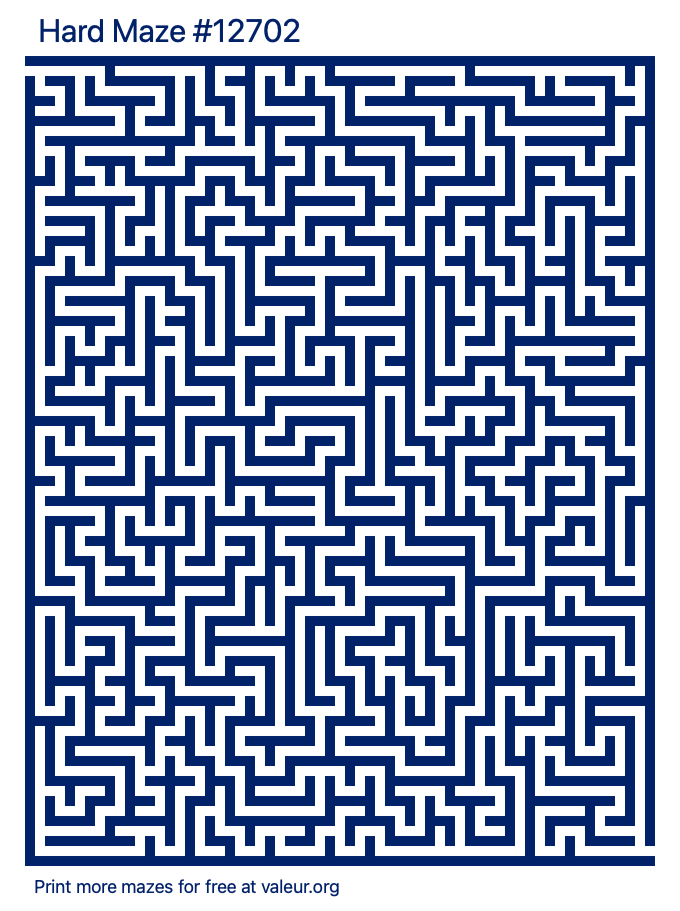 Free Printable Hard Maze number 12702