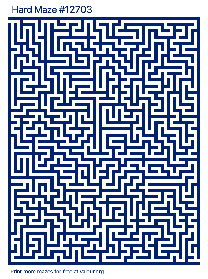 Free Printable Hard Maze number 12703