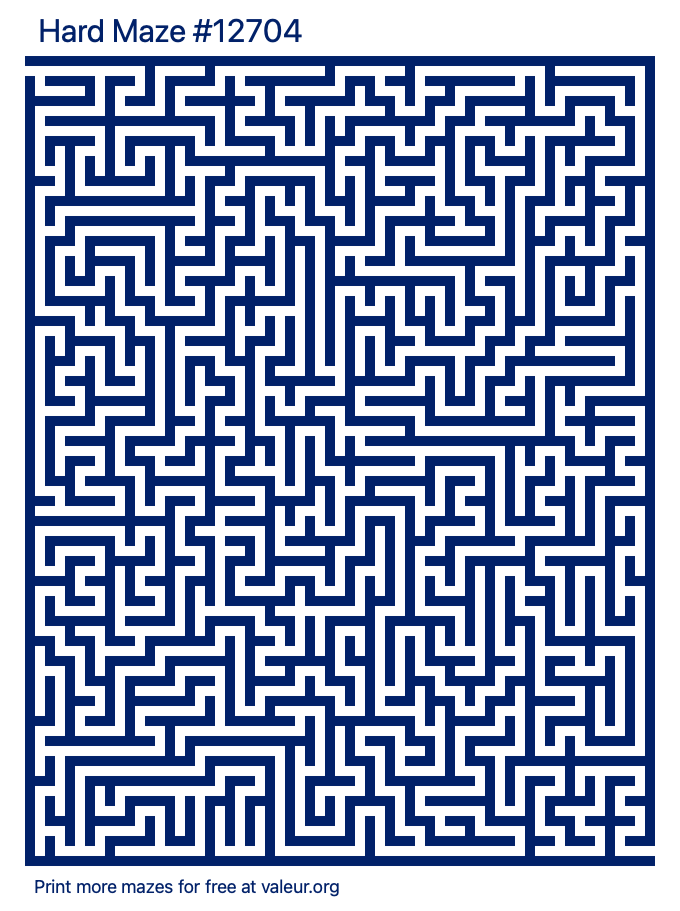 Free Printable Hard Maze number 12704