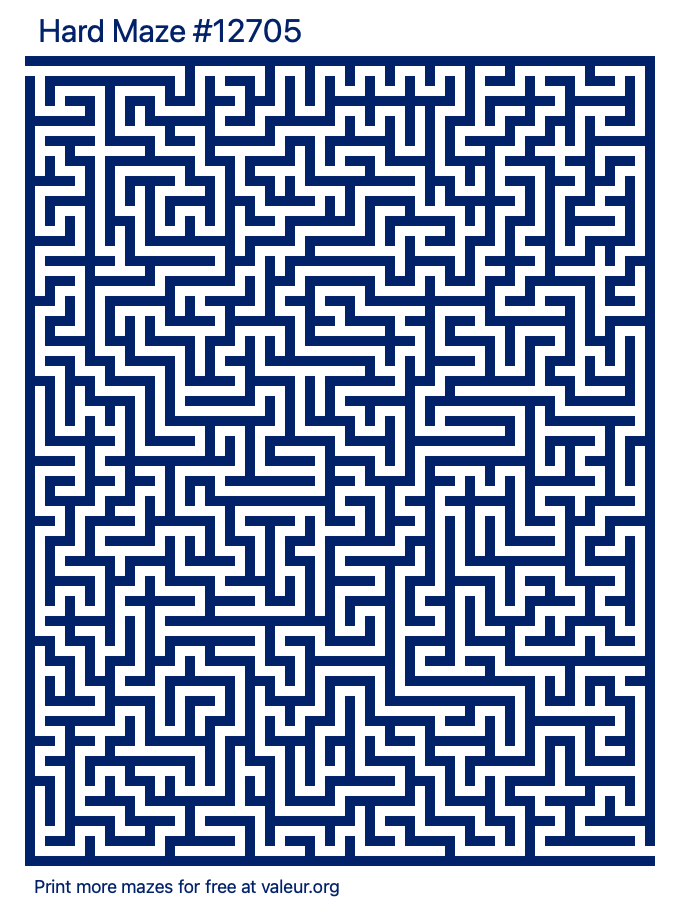 Free Printable Hard Maze number 12705