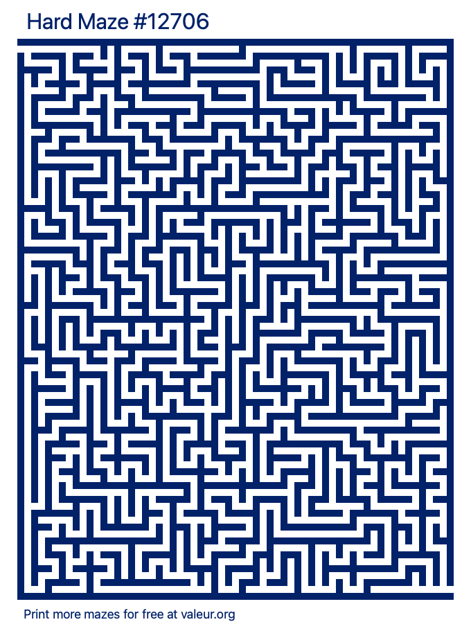 Free Printable Hard Maze number 12706