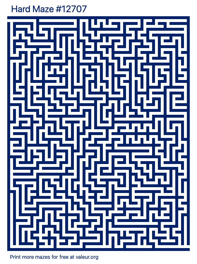 Free Printable Hard Maze number 12707